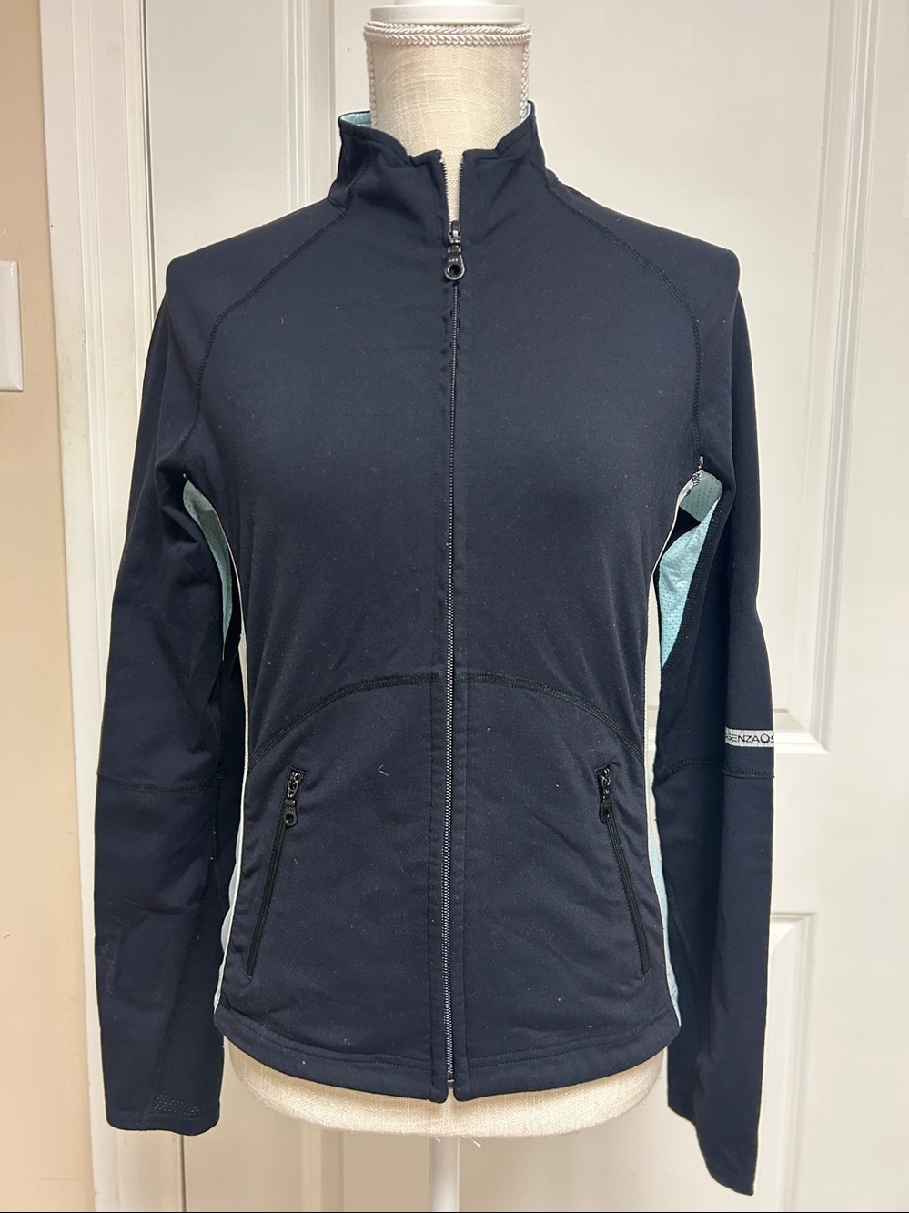 La SENZA Black Jacket with Light Blue Panels